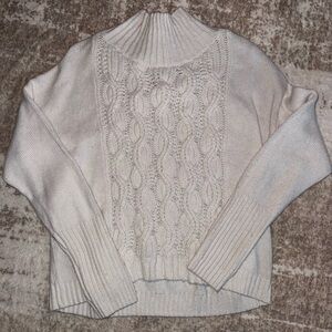 White Cable Knit Sweater